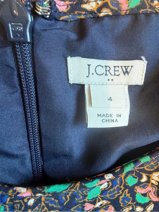 J.Crew Women’s Short Sleeve V-neck Floral Paisley Flutter Chiffon Dress Size 4 - Picture 5 of 12